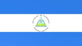 3DCG animation of national flags fluttering in the wind, Nicaragua