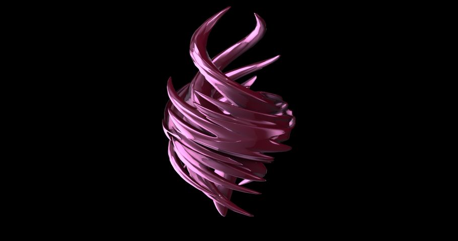 abstract purple 3d figure, design element, alpha channel futuristic fantasy figure of smooth lines twisted into a strange shape. 3d rendering.