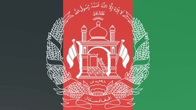 3DCG animation of national flags fluttering in the wind, Afghanistan