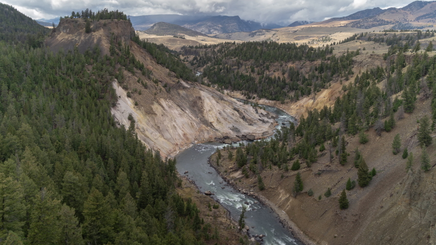 Time Lapse of Calcite Springs in Yellowstone River at Grand Canyon of the Yellowstone National Park, Wyoming