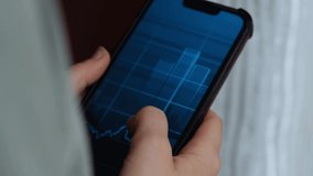 Female hands holding phone, checking Stock market graph for tranding and investment in security exchange. Woman holding phone Show the stock index screen. Stock market investment concept - Powered by Shutterstock - Get 15% off with code: PIKWIZARD15