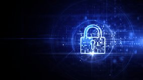 Digital Data Network Protection, Blue Padlock Icon Cybersecurity, Technology Blockchain Digital Data Global Network Connection Background, And Secure Information for Privacy. - Powered by Shutterstock - Get 15% off with code: PIKWIZARD15