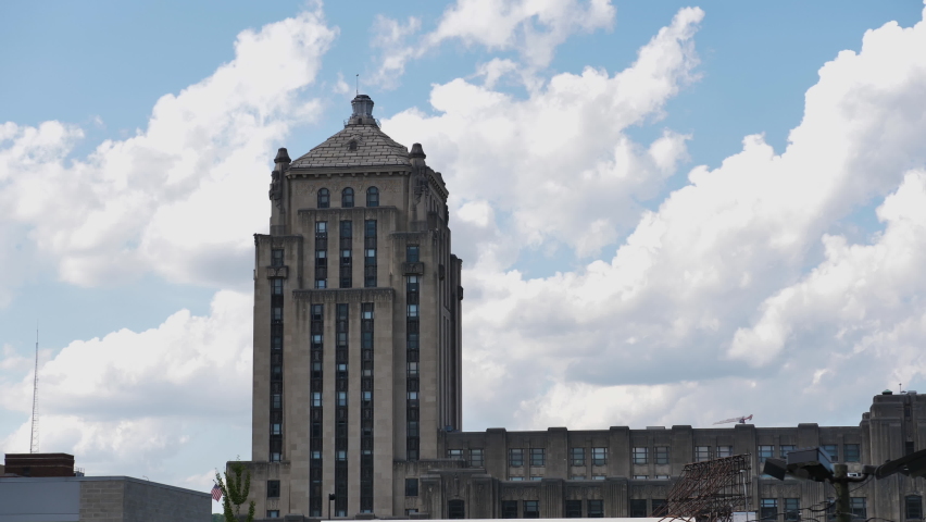 Hamilton County Juvenile Court Building, Cincinnati Ohio USA, View From Moving Vehicle