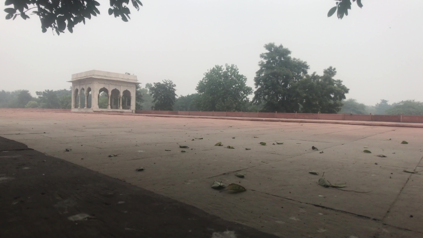 New Delhi, India, November 2019 - A small plane parked on the side of a building