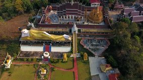 aerial photography video ,Wat phra that suthon mongkol keeree in aerial view, Phrea province, Thailand.