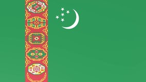 3DCG animation of national flags fluttering in the wind, Turkmenistan