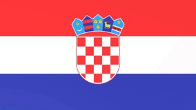 3DCG animation of national flags fluttering in the wind, Croatia