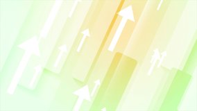 Light green orange striped abstract geometric tech background with arrows. Seamless looping motion design. Video animation Ultra HD 4K 3840x2160