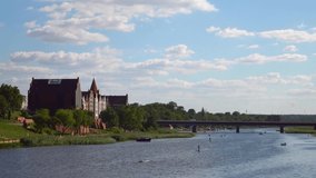 malbork city panorama yes river