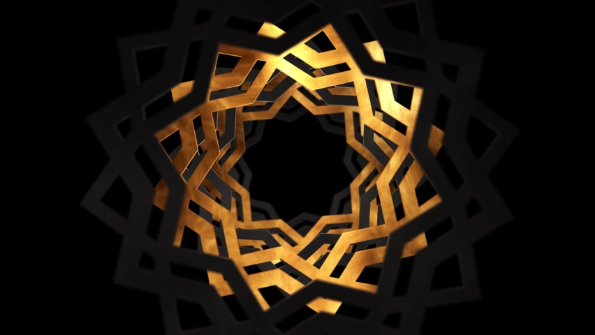Ramadan Kareem Rich Geometry Pattern Loop Alpha Background Royalty-Free Stock Footage #1095442813