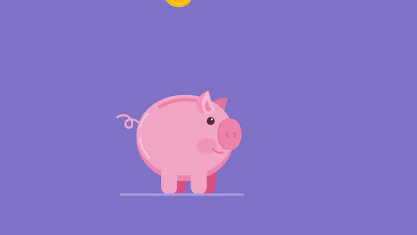 Piggy bank jumping up and down to earn money Royalty-Free Stock Footage #1095444199