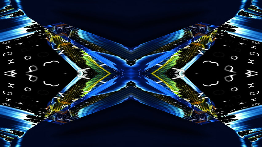 A futuristic kaleidoscope of data and video flux (Loop).