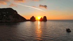 Sunrise on the island of Capri. the sun rises between the stacks.
Aerial view on a summer morning. - Powered by Shutterstock - Get 15% off with code: PIKWIZARD15
