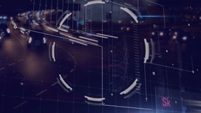 Animation of financial graphs and data processing on digital screen over night road traffic. Transport, digital interface, finance and technology concept digitally generated video. - Powered by Shutterstock - Get 15% off with code: PIKWIZARD15