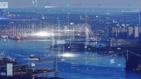 Animation of digital screen with diverse data and graphs processing over cityscape. Global data processing, digital interface, communication and technology concept digitally generated video. - Powered by Shutterstock - Get 15% off with code: PIKWIZARD15