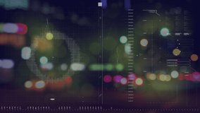 Animation of diverse data and graphs on digital screen over night blurred road traffic. Global data processing, finance and digital interface concept digitally generated video. - Powered by Shutterstock - Get 15% off with code: PIKWIZARD15