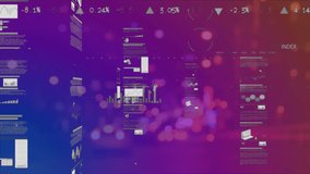 Animation of diverse data and graphs processing over purple digital screen. Global data processing, digital interface and technology concept digitally generated video. - Powered by Shutterstock - Get 15% off with code: PIKWIZARD15