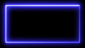  abstract bright neon frame. Luminous neon line of a rectangular path. Web Background Laser Show