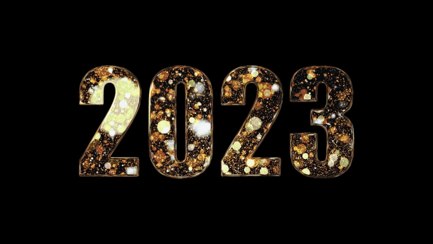 2023 Happy New Year Background. Christmas background 2023 new year holiday happy birthday new year party background. Colorful new year 4k video.
 | Shutterstock HD Video #1095474531
