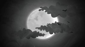 dark moon clouds at night halloween animation wallpaper scary shapes backdrop horror background 