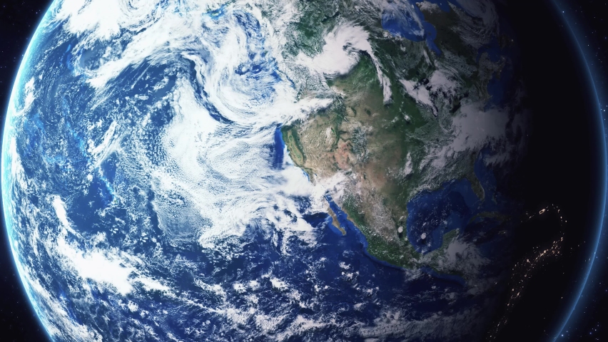 Earth zoom in from space and focus on Bridgeport, Connecticut, USA. 3D Animation. Background for travel intro. 