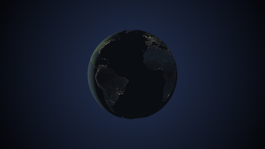 Seamless looping animation of the earth at night zooming in to the 3d map of Jamaica with the capital and the biggest cites in 4K resolution Royalty-Free Stock Footage #1095526239
