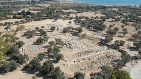 Teos Ancient City Drone Video, Seferihisar Izmir Turkey
