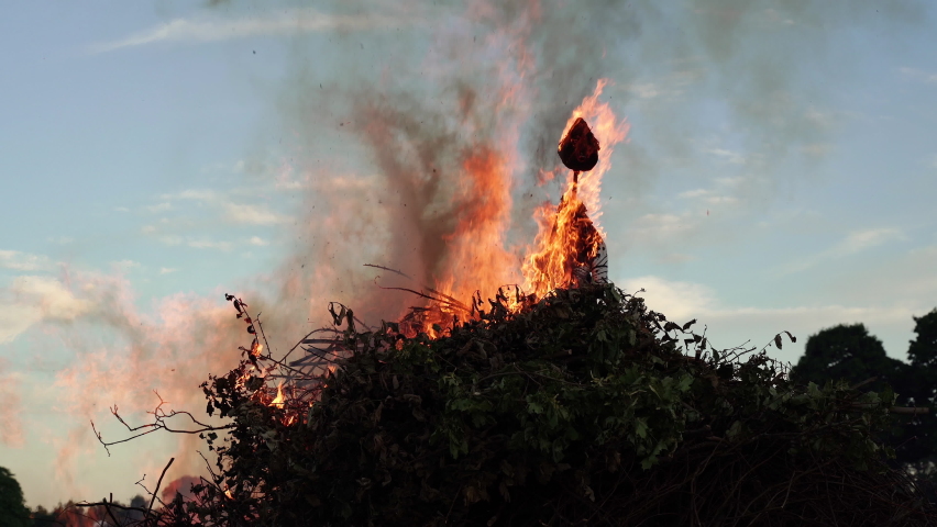 Witch burning at the stake. Solstice day. Holiday.