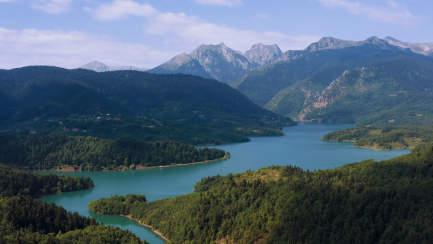 Plastiras Lake at Karditsa, Thessaly, Greece