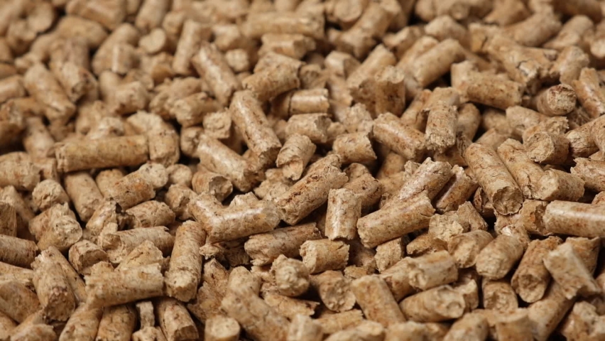 Wood pellets. Biomass Biofuel. Wooden pellets background. Renewable Alternative Energy. Bio Fuel. Organic Material for Heating. Cold Season. Global Gas Crisis. Sanction. Eco Mass. Natural Product. Royalty-Free Stock Footage #1095540877
