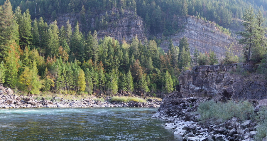 Montana Kootenai Falls Facing East.