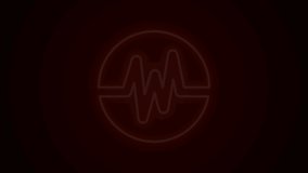 Glowing neon line Heart rate icon isolated on black background. Heartbeat sign. Heart pulse icon. Cardiogram icon. 4K Video motion graphic animation.