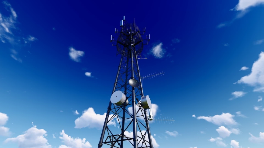 5g mobile communication tower time-lapse photography