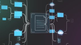 Concept animation of computer file backup within an internet cloud network, icons document, file - Powered by Shutterstock - Get 15% off with code: PIKWIZARD15