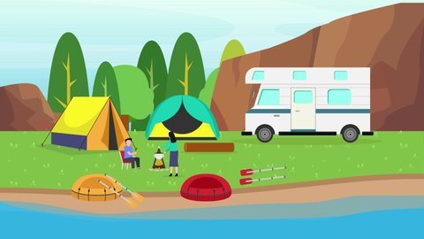 37 Cartoon Camping Van Stock Video Footage - 4K and HD Video Clips |  Shutterstock