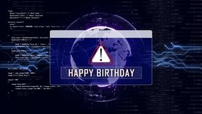 HAPPY BIRTHDAY and Earth Connections Network, Animation, Background, Loop, 4k
