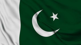 Pakistan flag seamless loop animation 4K. National flag of Islamic republic of Pakistan. waving pakistani flag 3d.