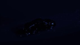 Speeding Sports Car On Neon Highway Powerful Acceleration of a Supercar on a Night Track with Colorful Lights and Trails 3d Animation