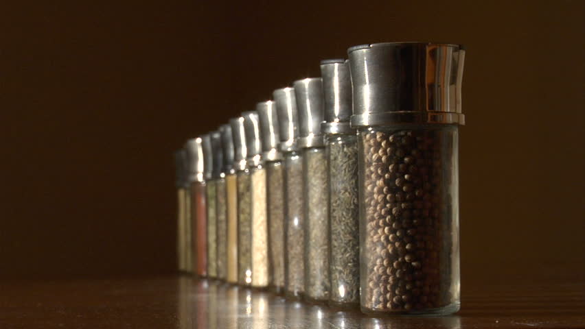 dynamic shot of a set of spices