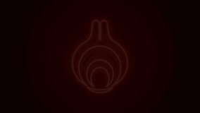 Glowing neon line Onion icon isolated on black background. 4K Video motion graphic animation.