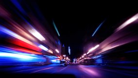 High Speed Driving on Night City highway, Front view from car window , Car driving Through City at Night, City traffic at night, Light trails. - Powered by Shutterstock - Get 15% off with code: PIKWIZARD15