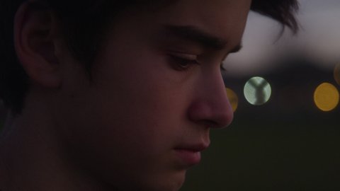 Thoughtful Kid Lost In Thoughts Video Stok