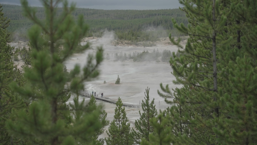 Norris Geyser Basin in Supervolcano Yellowstone National Park Wyoming