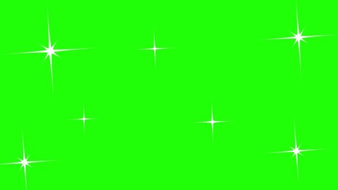 Shining Stars Random Blink With Green Screen Background, Blinking Shining Stars Video : vidéo de stock
