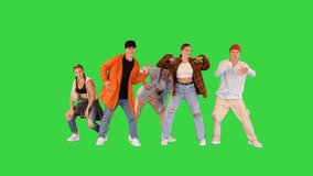 Modern dancers changing poses to the rhythm on a Green Screen, Chroma Key. - Powered by Shutterstock - Get 15% off with code: PIKWIZARD15