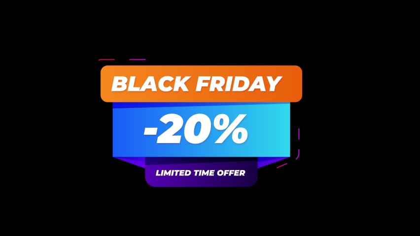 Black Friday sale discount 20 percent off sign banner for promo video. Sale badge. Special offer discount tags. limited time offer. | Shutterstock HD Video #1095786469