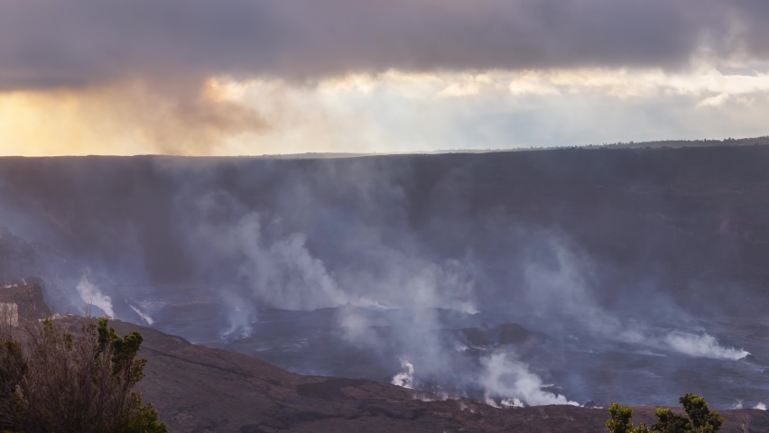 Time lapse of the steam rising from the bottom of the Kilauea Volcano on the Big Island of Hawaii