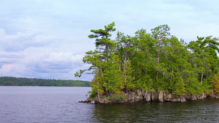 The beautiful Rainy Lake and forests of Voyageurs National Park in northern Minnesota along the border of Canada.