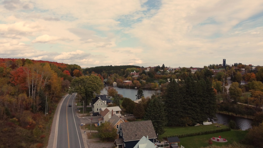 Aerial drone flyover Burk