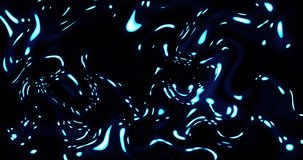 Abstract background with iridescent beautiful bright glowing blue water liquid with waves and streaks. Screensaver beautiful video animation in high resolution 4k